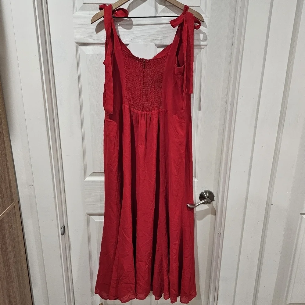 Reformation Twilight Dress Cherry Red - Picture 3 of 8